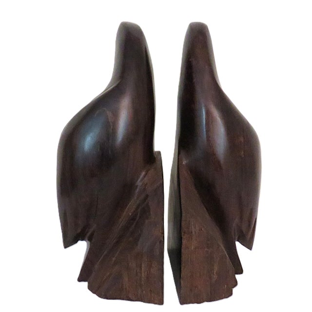FREE SHIPPING ANYWHERE IN THE CONTINENTAL US! This is a set of unique vintage hand carved ironwood bookends/sculptures...