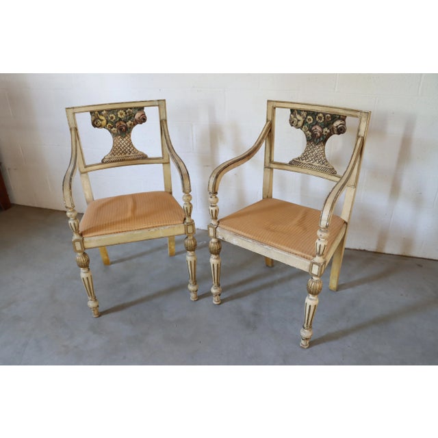 Italian Italian Flower Basket Chairs/Pair For Sale - Image 3 of 12
