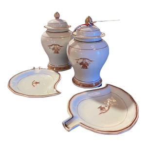 19th Century Vintage Porcelain Jars and Platters - Set od 4