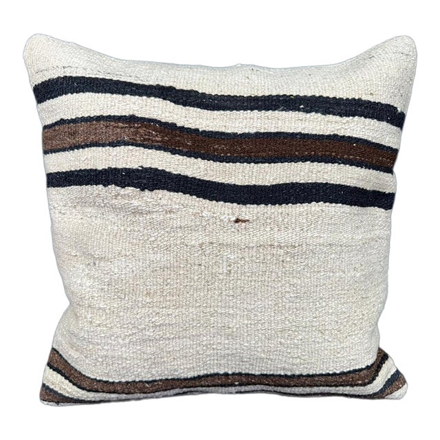 Turkish Hemp Pillow Cushion Natural Beige Black Cushion Cover 20x20 For Sale