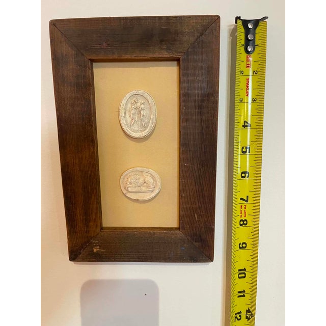 Late 19th Century Italian Plaster Intaglios in 1880s Pine Frame For Sale - Image 5 of 6