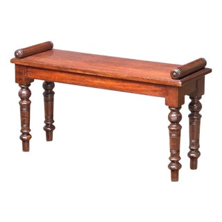 Edwardian Hall Bench or Window Seat of Mahogany From England For Sale