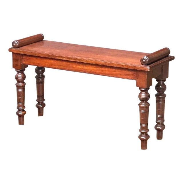Edwardian Hall Bench or Window Seat of Mahogany From England For Sale