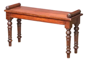 Edwardian Hall Bench or Window Seat of Mahogany From England