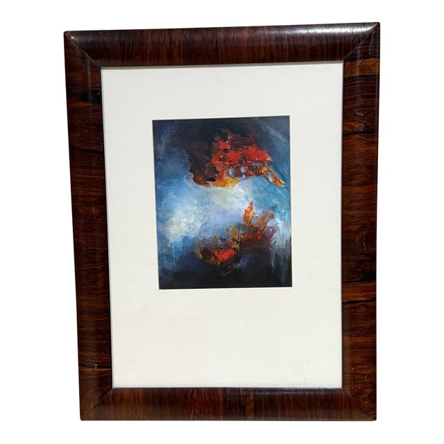1970s MCM Guatemalan Artwork Oil Painting Brazilian Rosewood For Sale