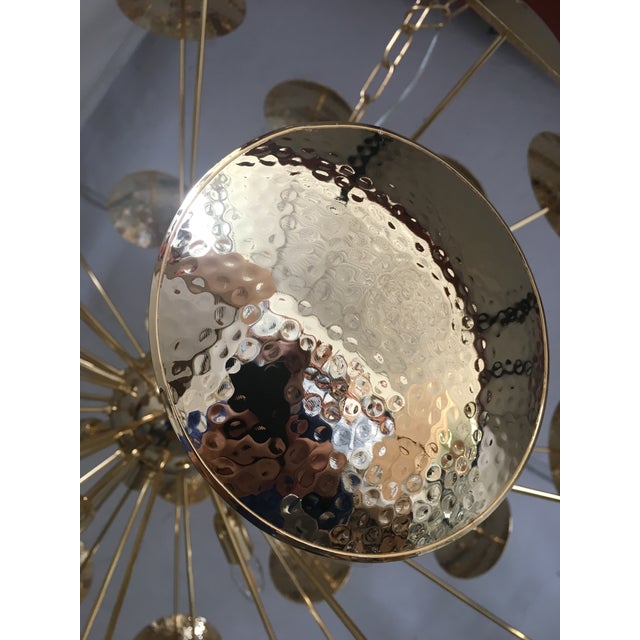 Handmade Hammered Sputnik Chandelier in Gold For Sale - Image 12 of 12