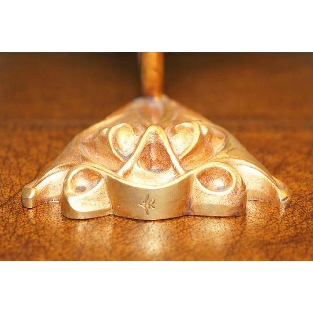 Vintage Art Nouveau Gilt Bronze and Glass Table Lamps by Hector Guimard, 1920, Set of 2 For Sale - Image 8 of 18