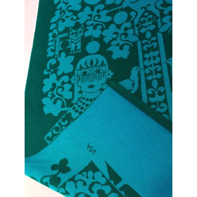 Vintage wool wall art decoration from the 1960s, Sweden. It may be exposed from both sides, comes with an original wooden...