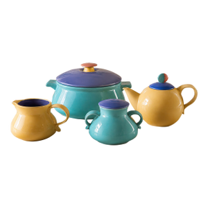 Rare, Never-Used Lindt Stymeist Colorways Serveware Set of 4 - Memphis Postmodern Japan