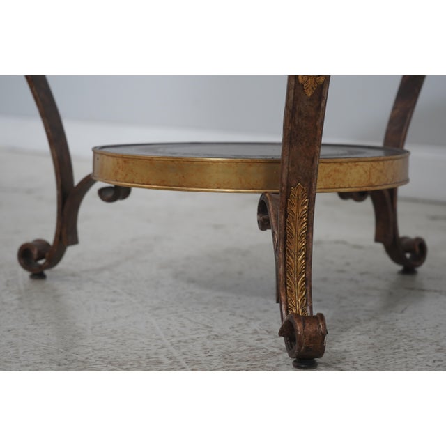French Empire Round Gueridon Etched Bronze Top Lamp Table For Sale - Image 4 of 12