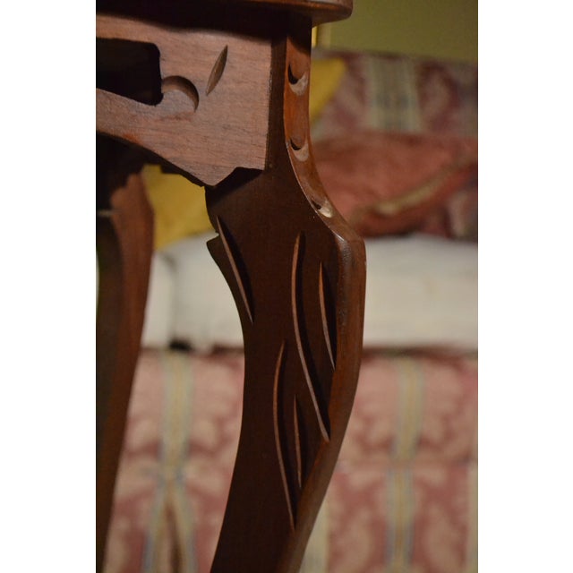 Antique French Provincial Side/End Table Louis XV Style Diamond Marquetry Walnut For Sale - Image 11 of 13