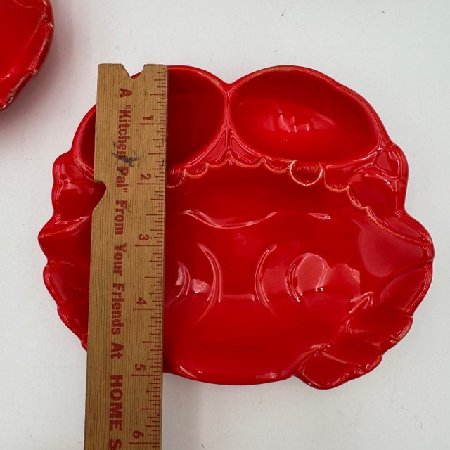 1950s Mid Century Modern Crab Plates "Japan" Ceramic Dish Candy Nut Dip - Set of 4 For Sale - Image 4 of 8