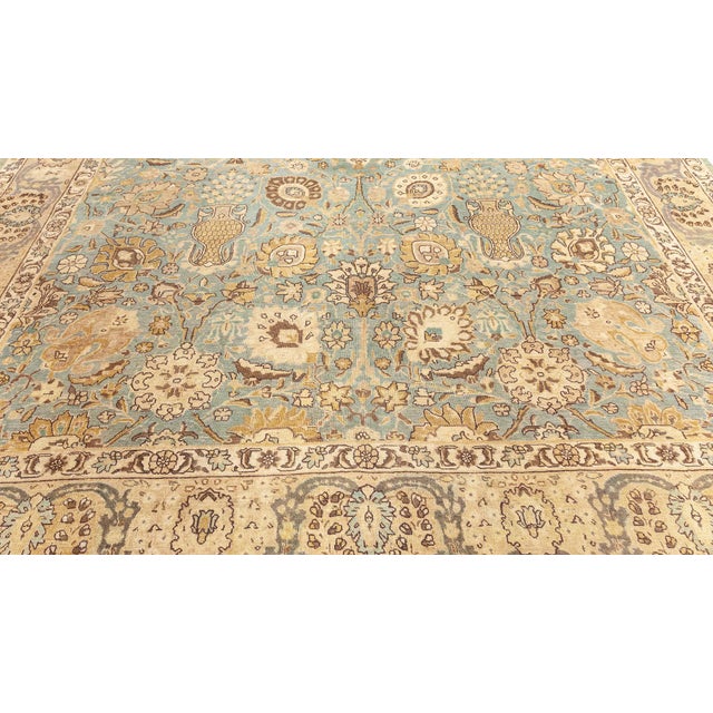 Textile Persian Tabriz Rug For Sale - Image 7 of 8