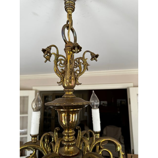 Old Lights On is pleased to offer this 1920s vintage brass six arm chandelier. Fully restored and ready to hang. We ship...