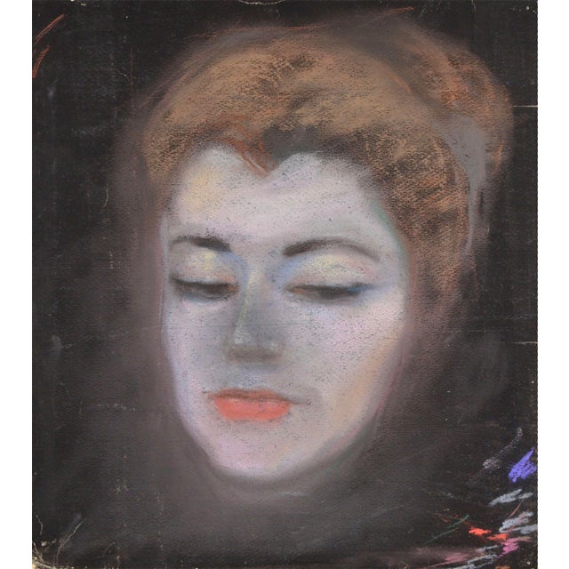 Albert Goltjakov, Portrait of a Woman, 1960s, Pastel on Paper For Sale - Image 4 of 4