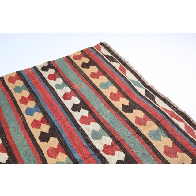 Antique Shirvan Kazak Kilim – Caucasian Flatweave Late 19th Century 5' X 6' 1'' For Sale - Image 13 of 16