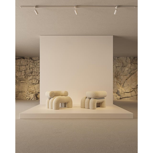 Misty Beige Aurora Armchair by Nelson Araujo For Sale - Image 10 of 14