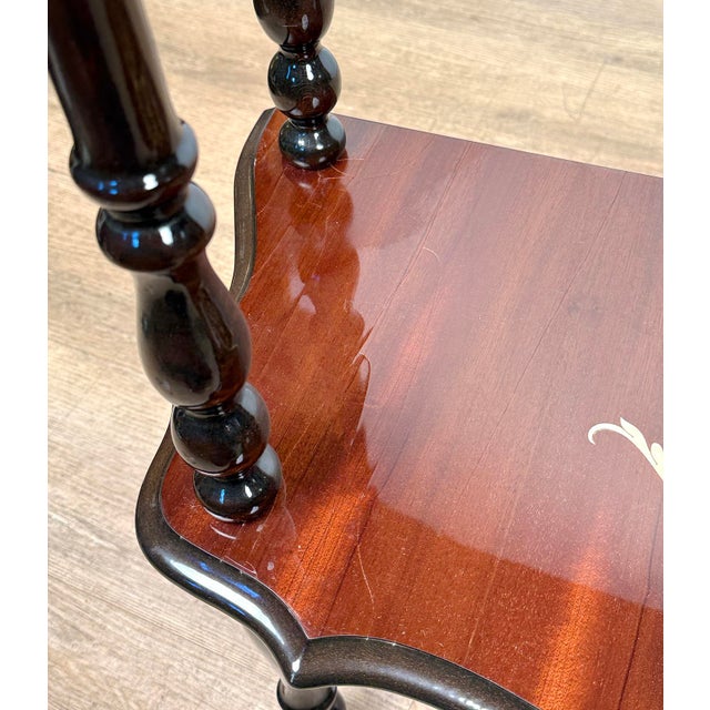 Vintage Italian Rococo Marquetry Fruitwood Console Hall Table For Sale - Image 11 of 12