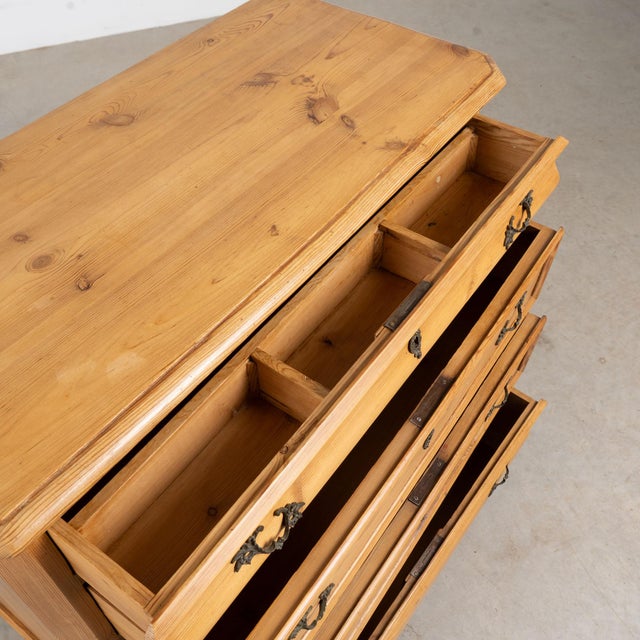 Wood 19th Century Danish Waxed Pine Chest of Four Drawers For Sale - Image 7 of 14