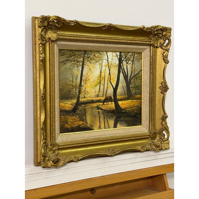 Horse next to River in the Woods of the English Countryside by British Artist 1970 (Circa) For Sale - Image 12 of 18