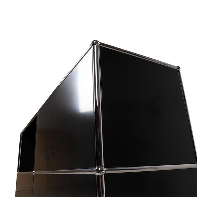 Modern Metal and Black Chrome Sideboard with Hinged Door from USM Haller For Sale - Image 3 of 12