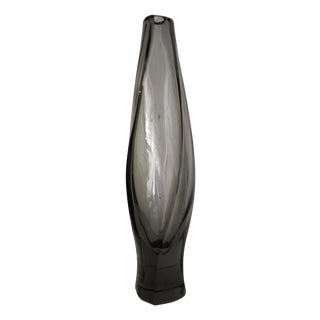 Smoked Glass Vase by Alois Gangkofner for Hessenglaswerke, 1953 For Sale