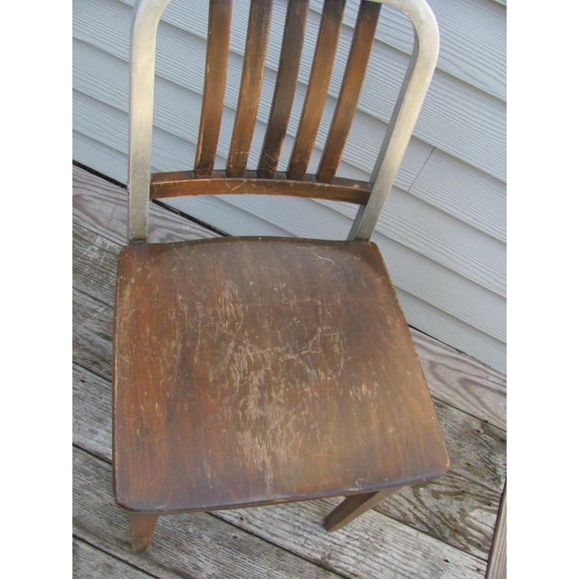 1940s Vintage Shaw Walker Aluminum and Maple Office Chair For Sale - Image 9 of 10