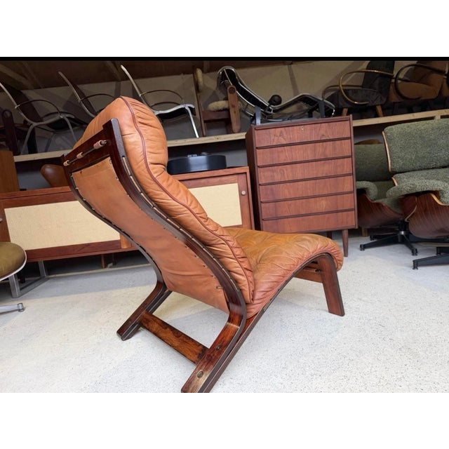 Mid-Century Modern Norwegian Tan Leather Lounge Chair by Oddvin Rykken for Rybo Rykken & Co For Sale - Image 10 of 18