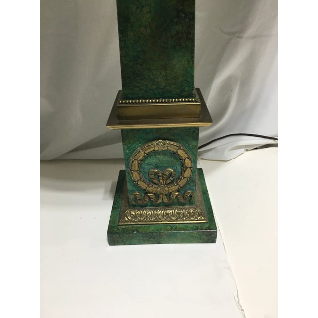 French 1970s Empire Style Faux Marble Lamps - a Pair For Sale - Image 3 of 7