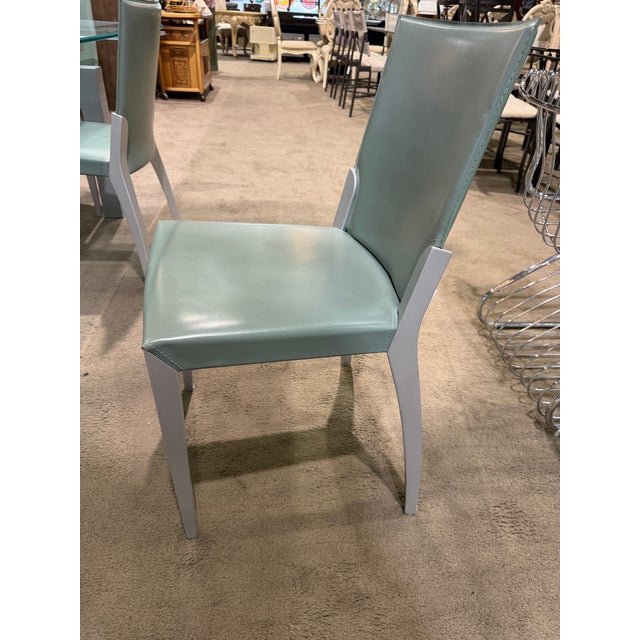 Glass Catellan Italia Glass Dining Table With Six Chairs For Sale - Image 7 of 11