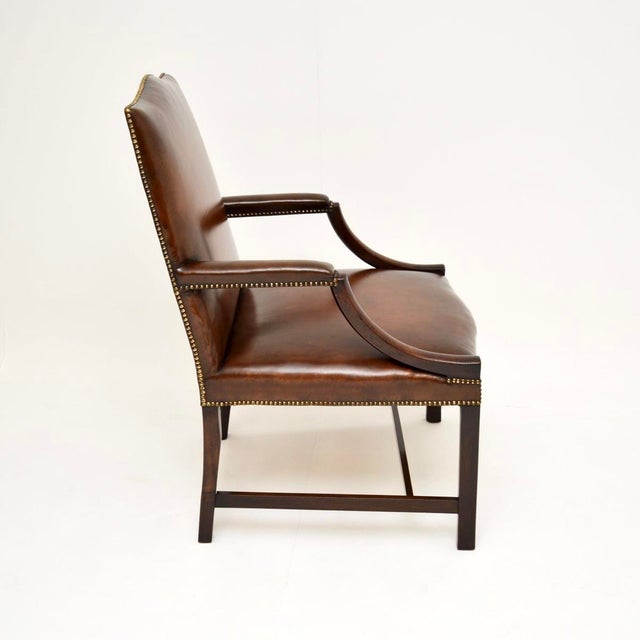 Georgian Leather Gainsborough Armchair, 1790s For Sale - Image 3 of 11