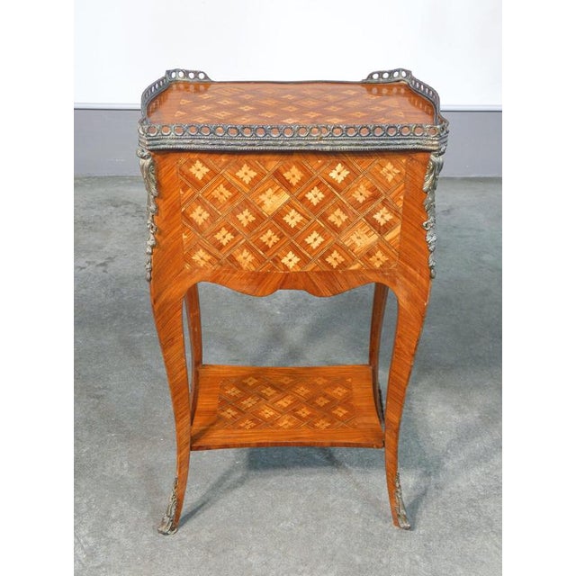 Napoleon III Bedside Table in Inlaid Wood, 1800 For Sale - Image 9 of 18