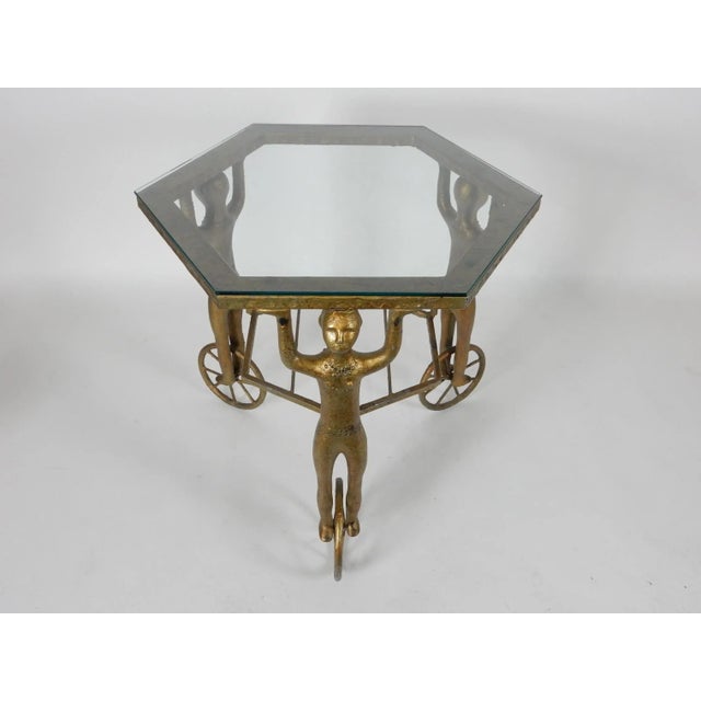 Androgynous Figural Cast Iron Gueridon Table After Alberto Giacometti For Sale In Las Vegas - Image 6 of 11