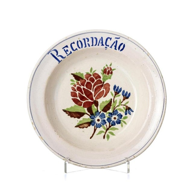Earthenware Talking Plate from Coimbra / Alcobaça For Sale - Image 6 of 6