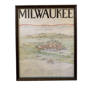 1983 Milwaukee Pop Art Style Poster, Framed For Sale