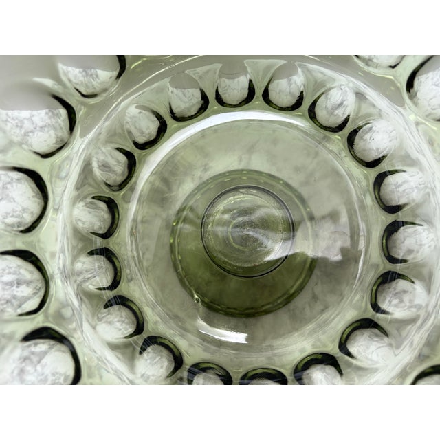1970s Midcentury Large Green Glass Pedestal Bowl For Sale - Image 5 of 9