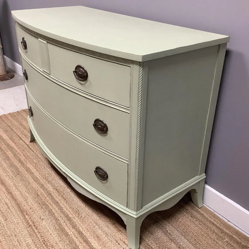 Solid Wood Dresser Chest of Drawers Painted Light Green Vintage Cottage  Design Chests of Drawers