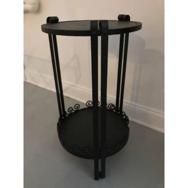 Metal French Art Deco Side Table or Small Accent Table For Sale - Image 7 of 7