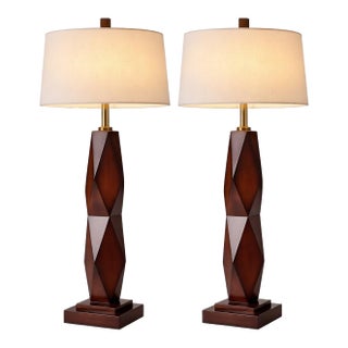 Late 20th Century Architectural Faceted Table Lamps — a Pair For Sale