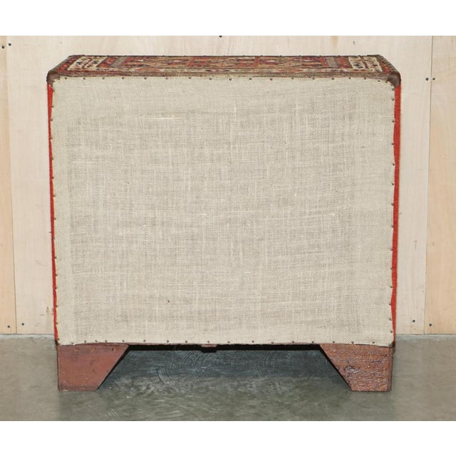 Vintage Kilim & Brown Leather Chest of Drawers For Sale - Image 16 of 18