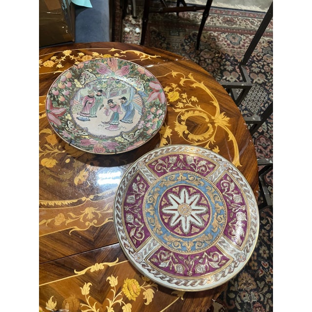 1970s 1970s Chinoiserie Asian Style Plates - a Pair For Sale - Image 5 of 6