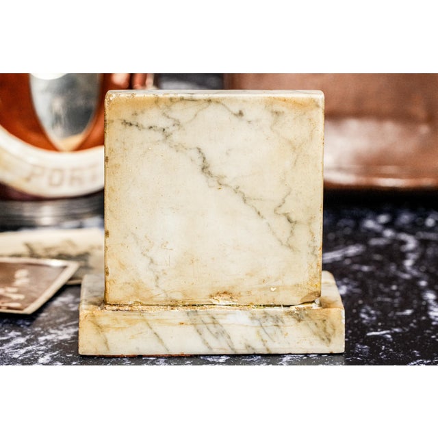 White Fascinating Royal Air Force Raf World War II Antique Marble Desk Pen Stand For Sale - Image 8 of 11