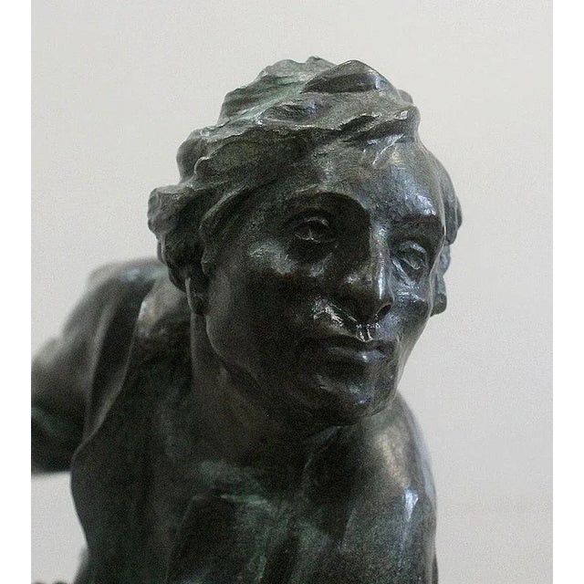 The Boules Player, Bronze Sculpture with Green Patina, Early Twentieth Century For Sale - Image 5 of 18