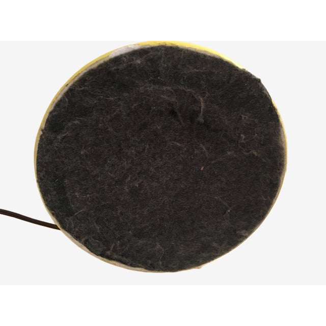 Metal 1980's Yellow Glazed Table Lamp For Sale - Image 7 of 7