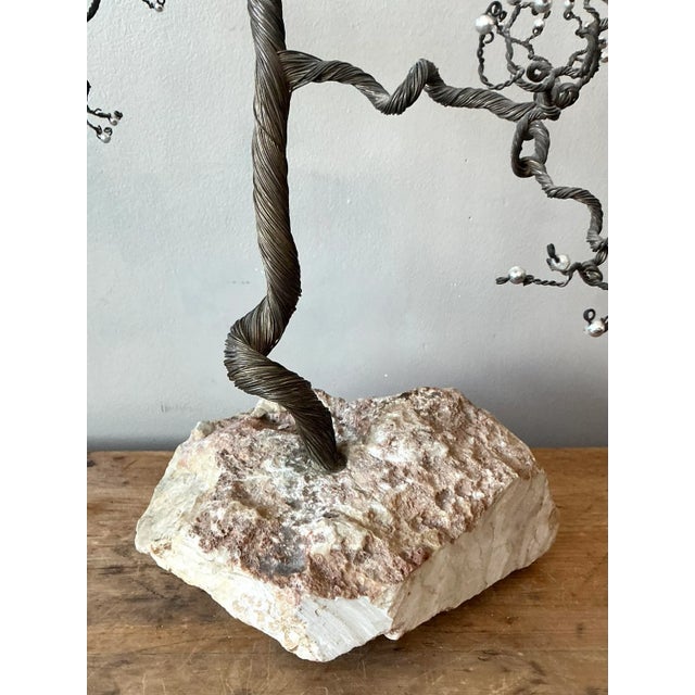 Late 20th Century Vintage Boho Twisted Tree Sculpture With Crystal Detail For Sale - Image 5 of 8