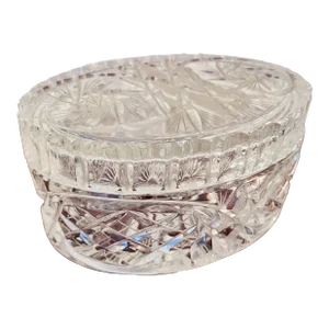 Early 20th Century Oval Lidded Cut Crystal Box