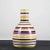 Bottle-shaped vase in multicolored ceramic with stripes and concentric circles from the 1990s with label with adhesive...