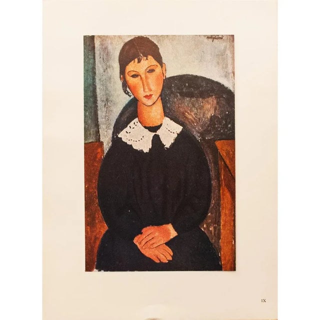 1947 After Amedeo Modigliani "Portrait a La Collerette" Original Parisian Lithograph For Sale In Dallas - Image 6 of 7