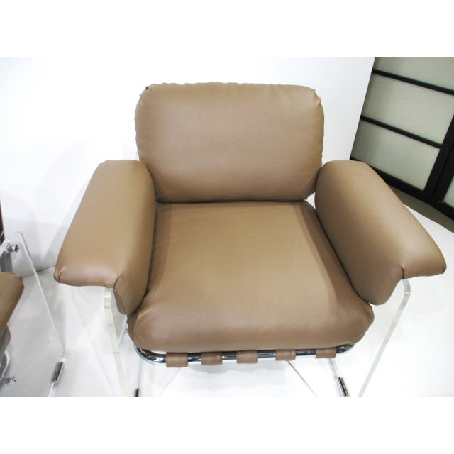 Pace Argenta Upholstered and Lucite Lounge Chairs for Pace Collection For Sale - Image 14 of 17