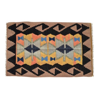 Turkish Rug Hand-Woven Kilim Rug - 2'3" X 3'7" For Sale